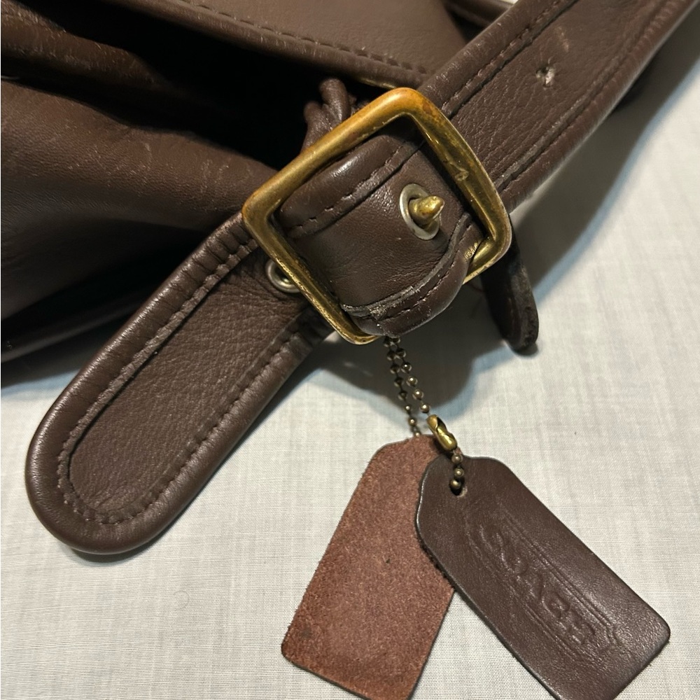 Vintage Coach 9951 Shoulder Messenger Dark Brown Leather Bag. - Picture 5 of 14